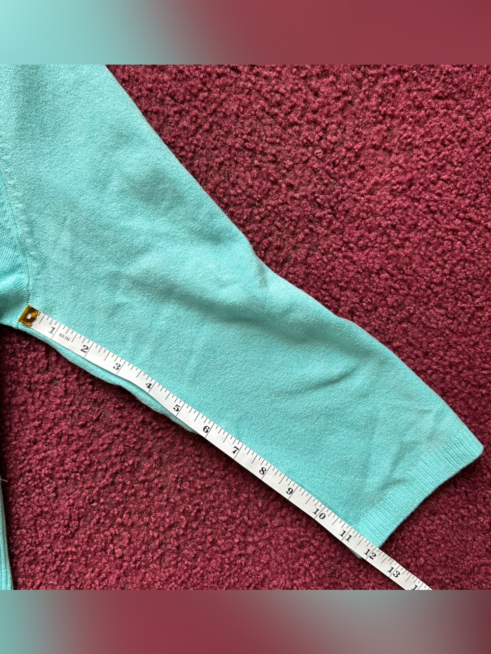 Giorgio Fiorlini Collection Turquoise V-Neck Sweater with Waist Tie - Picture 6 of 7